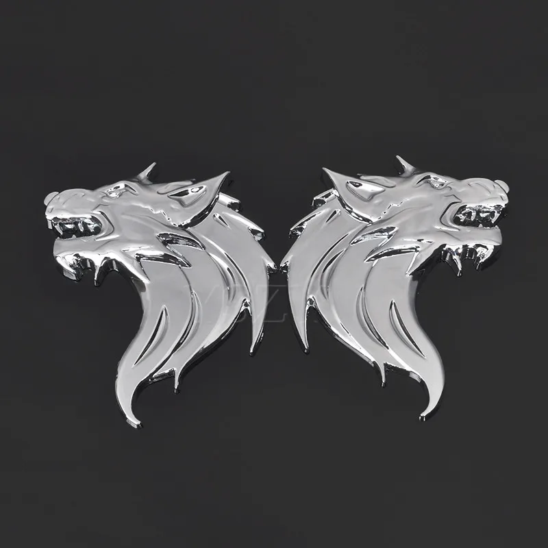 Модная металлическая эмблема головы волка Автомобильная наклейка мотоцикл