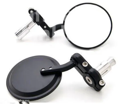 Motorcycle Mirror Black Round Billet Bar End Mirrors 7/8&quot Rearview For Harley Honda Suzuki Triumph Cafe Racer | Автомобили и