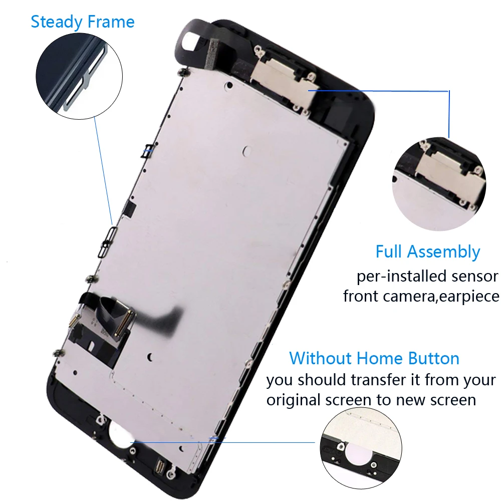 ЖК дисплей роскошный костюм дигитайзер полная сборка для iphone 8 Plus 3D сенсорный