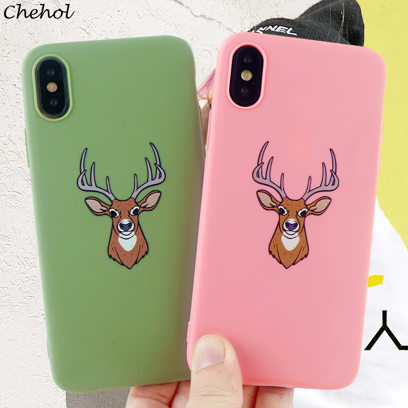 Модные чехлы для телефонов с пандой и оленем IPhone X XS MAX XR 6 S 7 8 Plus мягкий силиконовый