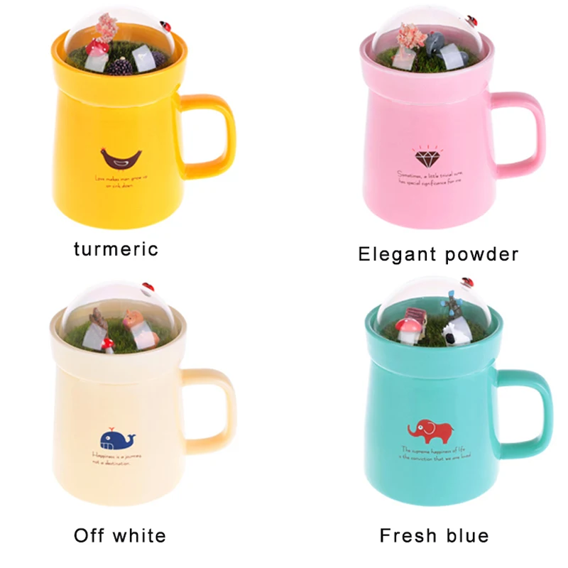 Творческий мультфильм животных микро пейзаж Caneca молоко и кофе кружка 400mlhigh емкости офисные керамические чашки красота подарки