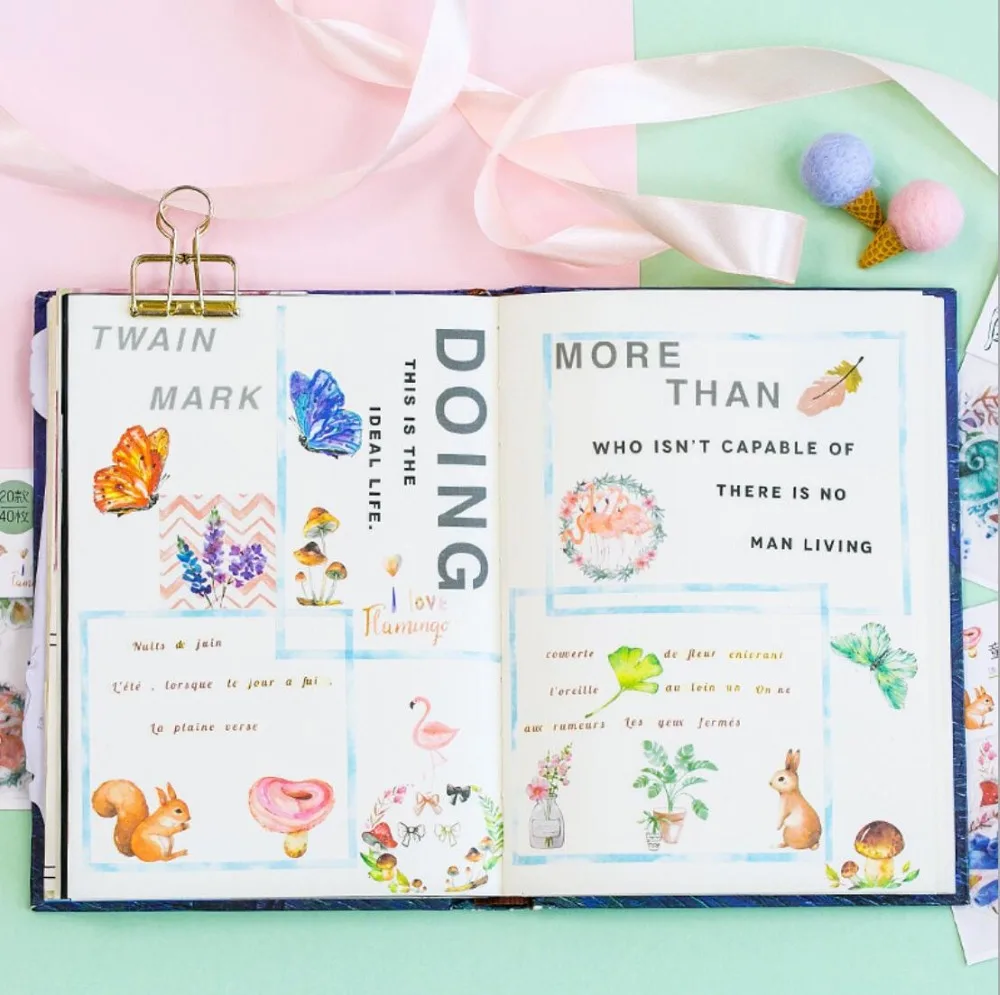 Фламинго лес Единорог морской мир пуля журнал декоративные наклейки Клейкие