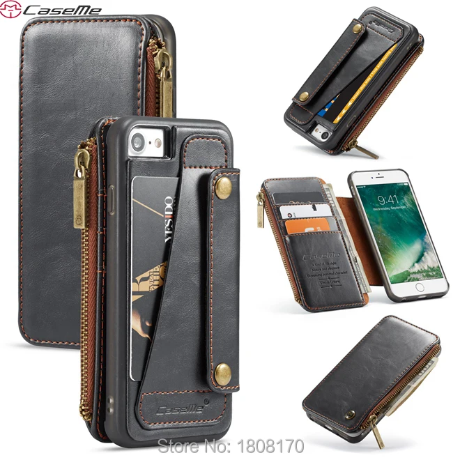 CaseMe многофункциональный кожаный чехол кошелек для Iphone X 8 7 6 6S Plus Samsung Galaxy S9 NOTE9 съемный накладка 1