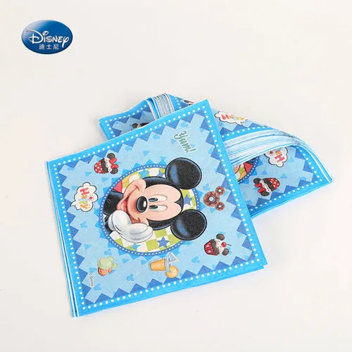 napkins 10pcs Микки Маус Дети Мальчики с днем рождения принадлежности детский душ декоративная бумага для вечеринок баннер на тарелке, чашке соломенные салфетки - Цвет: napkins 10pcs