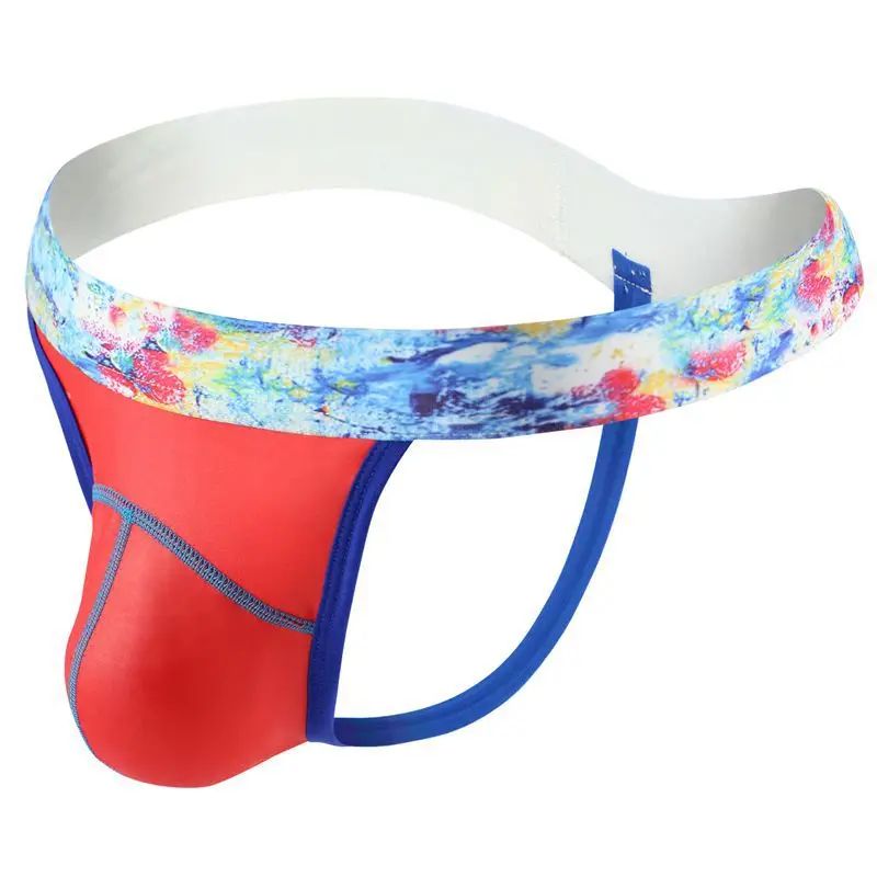 Мужские стринги с ремнем на талии и принтом сексуальное нижнее белье для мужчин