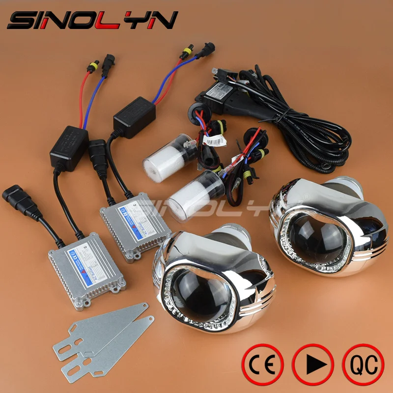 Sinolyn линзы для фар Биксеноновые линзы 3,0 D2S HID проектор полный комплект квадратный Q5 металлические автомобильные фары аксессуары стиль настройки