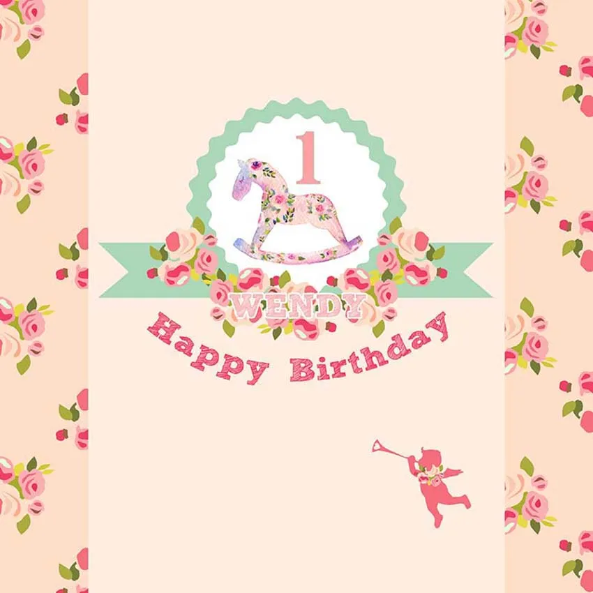 

Newborn Unicorn Party Happy Birthday Backdrop Floral Vinyl Backdrop For Photography Child achtergrond doeken fotografie