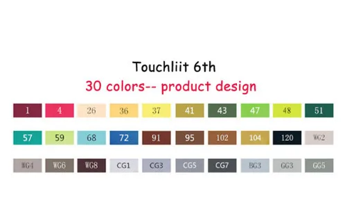 Touchliit 30/40/60/80 Цвета c чернилами на спиртовой основе художественный эскиз манга Твин Маркеры - Цвет: 30 product design