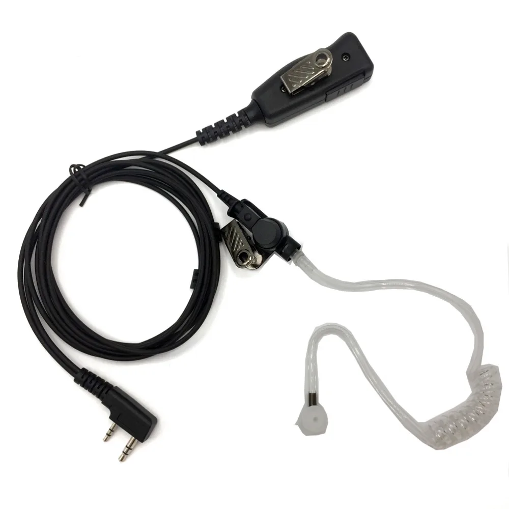 2 контактный Профессиональный PTT Скрытая Акустическая трубка Защита корпуса ФБР