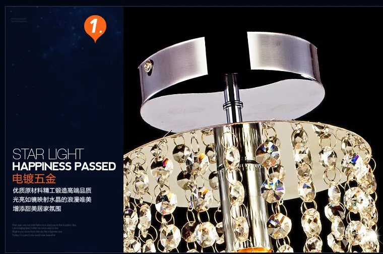 Светодиодная 1 light Chrome K9 Современная хрустальная люстра освещение 110V 220V