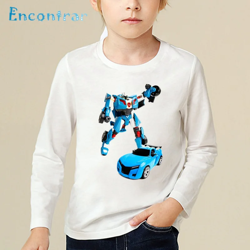 Детская модная забавная Футболка с принтом ТОБОТ детская игрушка машинками