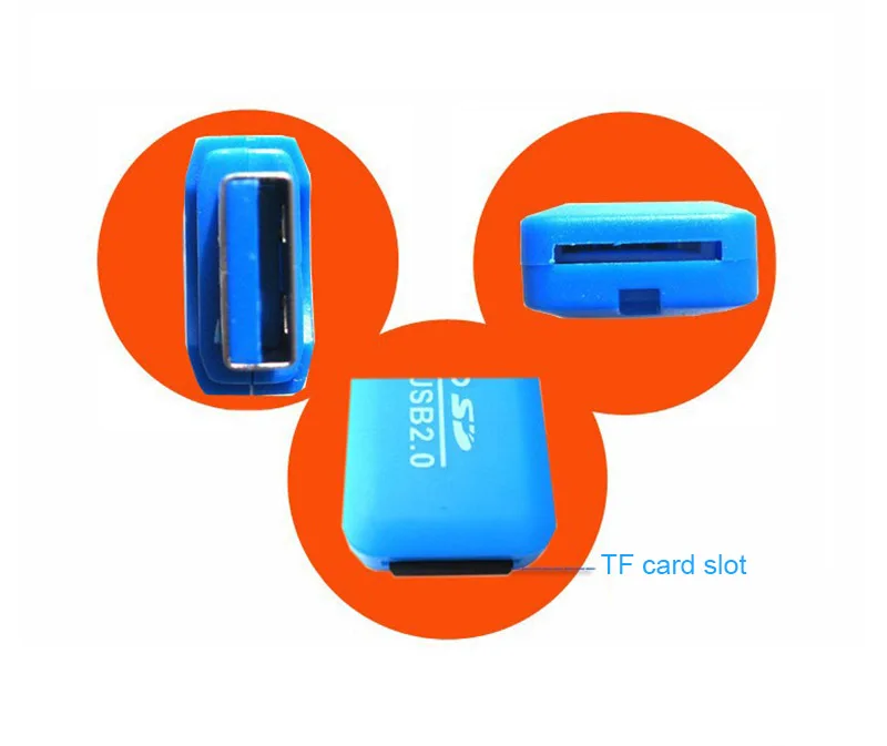 Портативный Красочный высокоскоростной USB 2 0 Micro SD T flash TF кардридер адаптер для