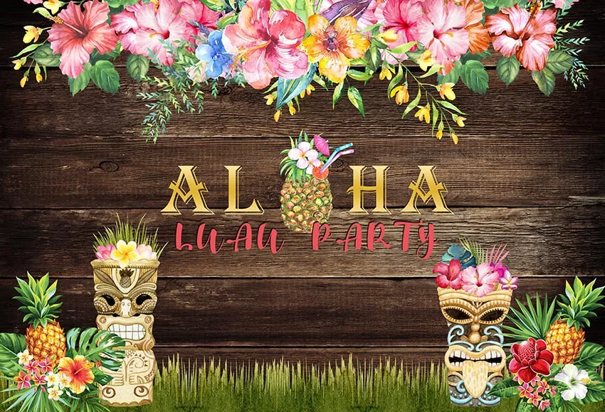 Mehofond Луо фон для фотосъемки с изображением Tiki Aloha вечерние тропический Настенный