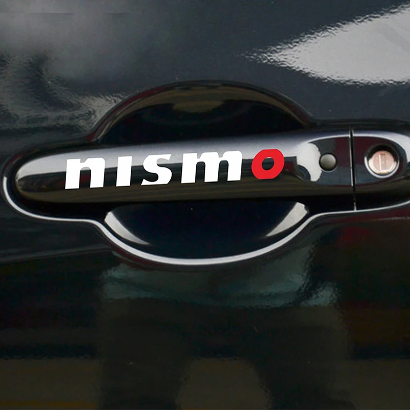 4 шт. ПВХ Nismo Автомобильная наклейка на дверную ручку для Nissan tiida navara juke note x trail t31t32