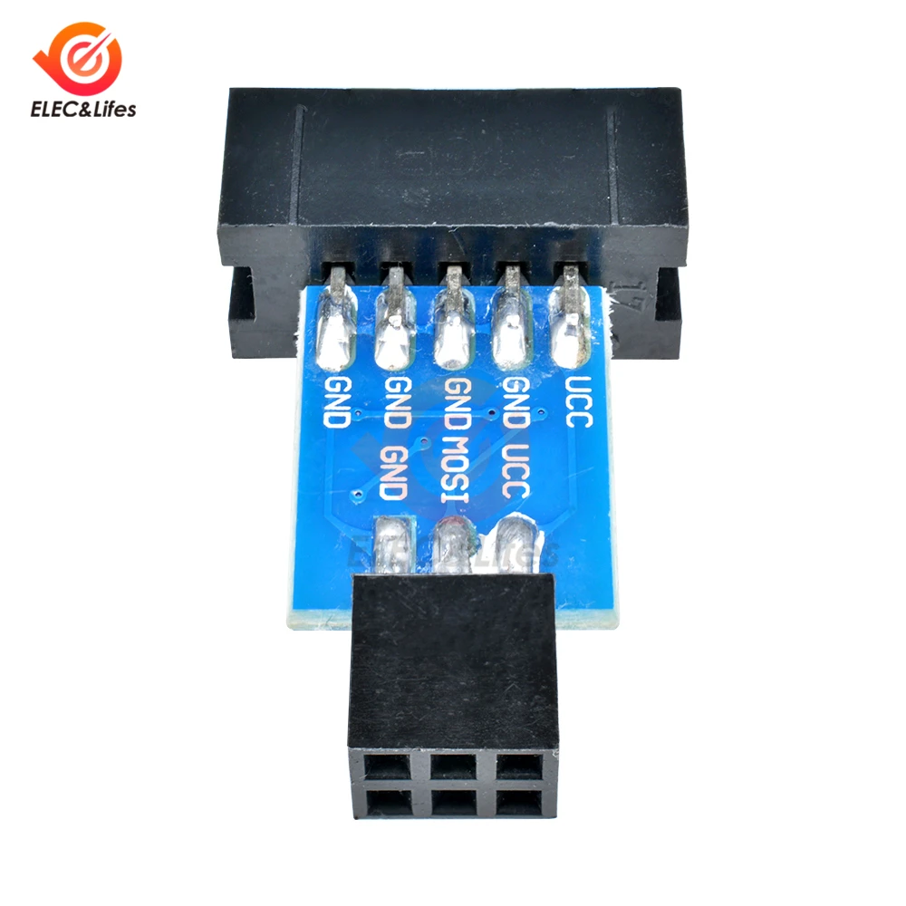 10 Pin до 6 Pin плата адаптера контактный разъем для AVRISP MKII USBASP STK500 AVR ISP плата преобразователя 10 Pin до 6 Pin черный/синий