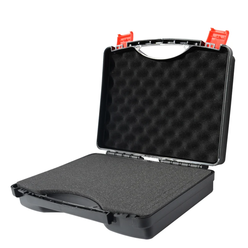 Black with foam 280x230x80 мм ABS пластиковый ящик для хранения инструментов Безопасный инструмент ящик для инструментов оборудование инструмент чехол для инструмента сухой ящик противоударный с пеной - Цвет: Black with foam