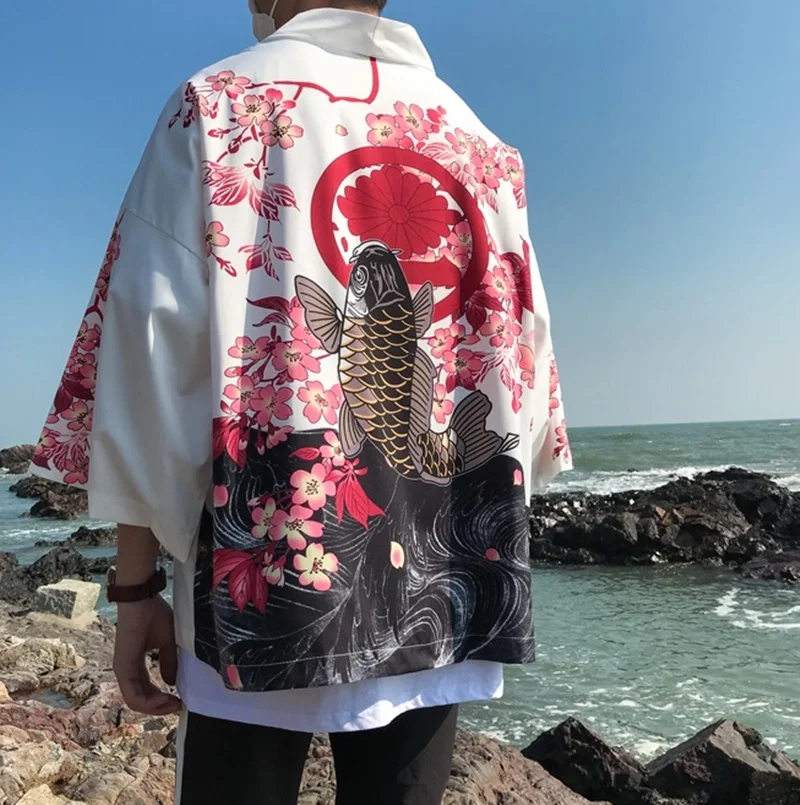 Japanese kimono cardigan men haori yukata male samurai costume clothing kimono jacket mens kimono shirt yukata haori ZZ0004