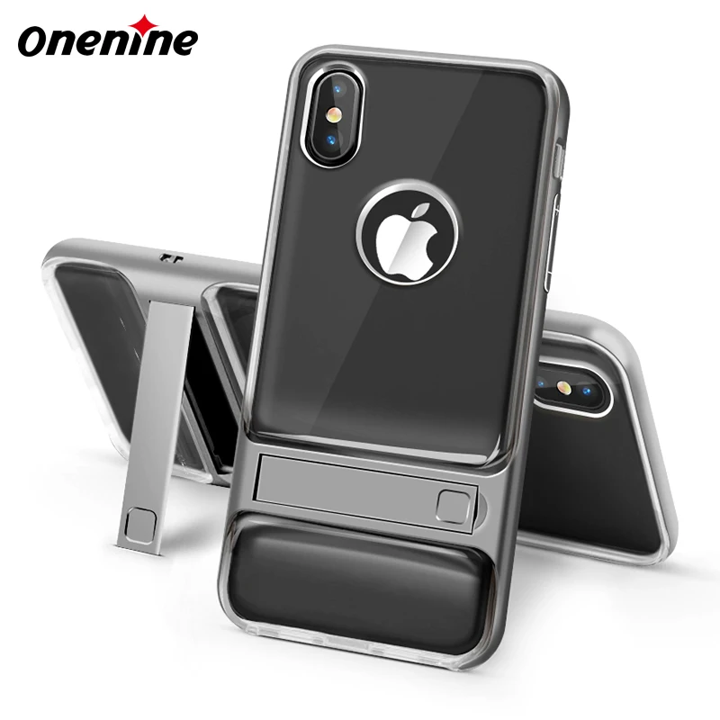 Crystal Gray Чехол для мобильного телефона, чехол для IPhone X XS Max XR, роскошный силиконовый чехол 360, Защитный 3D чехол-подставка для IPhone X - Цвет: Crystal Gray