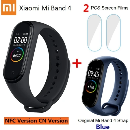 CN Add Strap Films Xiaomi Mi-браслет с 4 модулями NFC, фитнес-браслет, глобальная версия, 125 мА/ч, 5 АТМ, Bluetooth, 5,0, AI, Контроль Пульса - Цвет: CN Add Strap Films