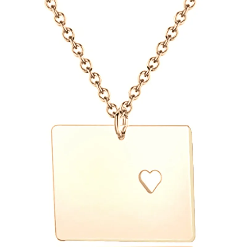 Ожерелье SUTEYI с подвеской картой США подвеска из нержавеющей стали в стиле