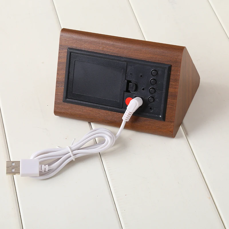Digitalalarmclock Alarm Clock Voice Control Led Digital Bamboo Red Light Despertador Modern | Дом и сад