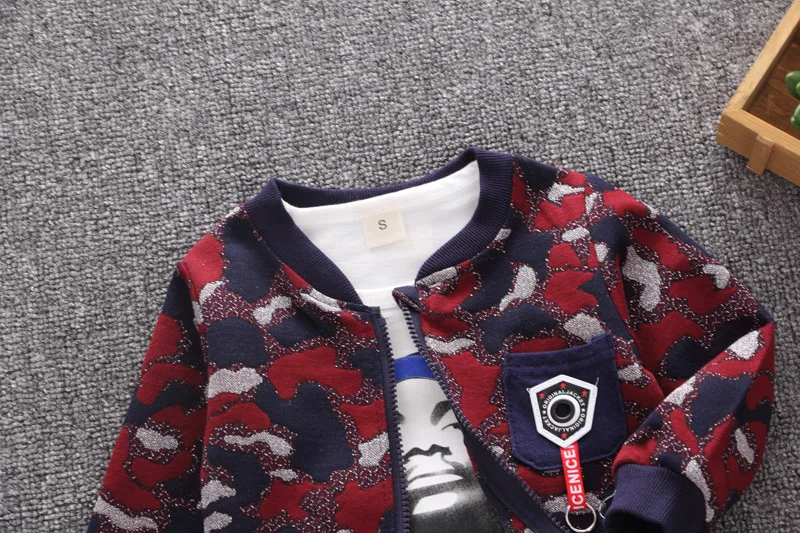 BibiCola 2018 spring and autumn new baby casual cardigan jacket set children's fashion printing cotton sweater 3 sets | Детская