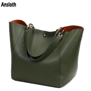 Ansloth модная большая женская сумка, сумка через плечо из искусственной кожи, Женская вместительная сумка, Женская композитная сумка, Классическая сумка HPS416