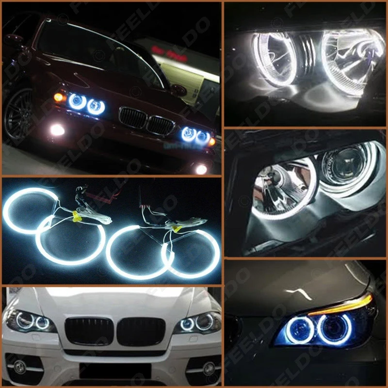 FEELDO 1Set Car CCFL Halo Rings Angel Eyes LED Headlights for BMW E39 OEM (2001-2003) DRL Light 6-Color #FD-3298 | Автомобили и