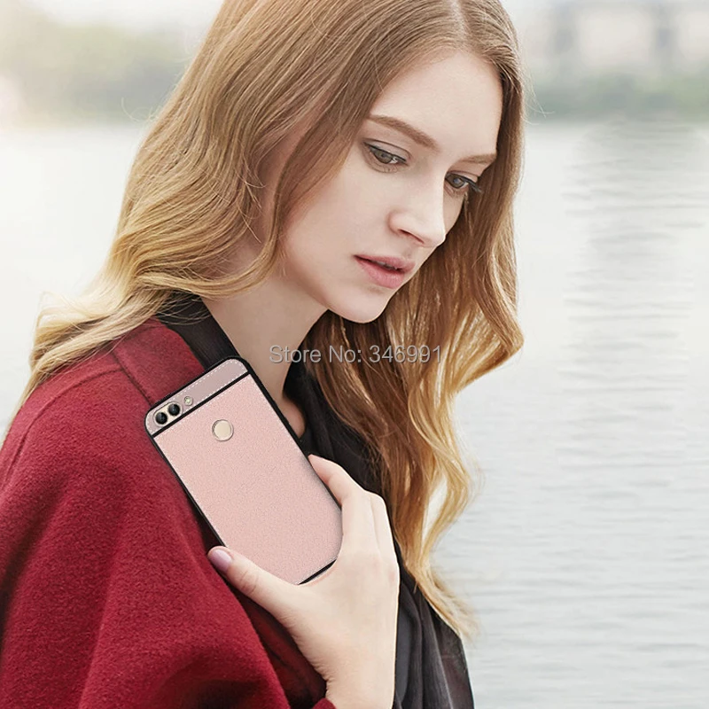 Чехол для Huawei P Smart Dual Sim FIG LX1 LX2 LX3 LA1 кожаный мягкий черный силиконовый чехол умный