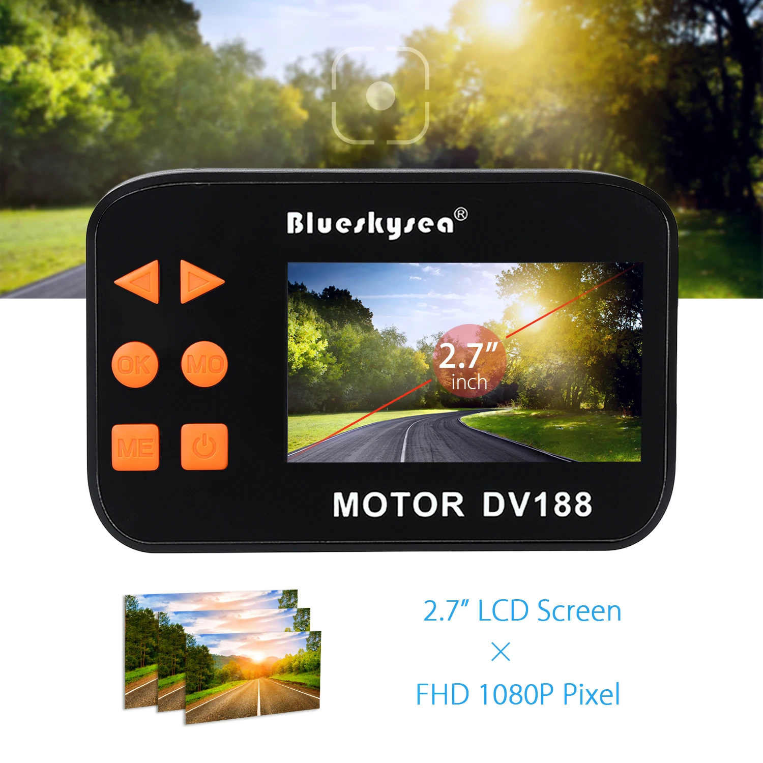 Blueskysea 2 7 &quotLCD DV188 Водонепроницаемая камера для мотоцикла видеорегистратор 1080P