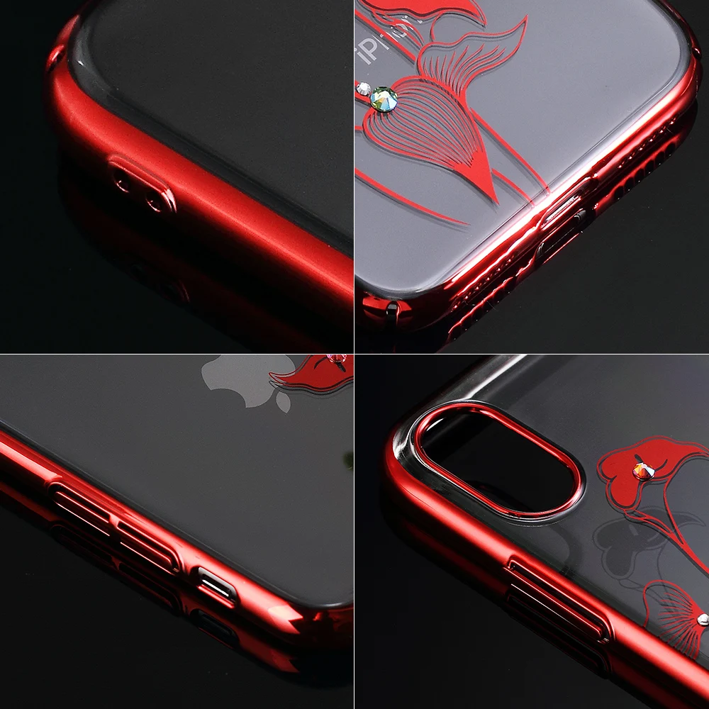 KINGXBAR роскошь для Apple iPhone х Чехол Diamond Украшенные стразами покрытие ПК Жесткий