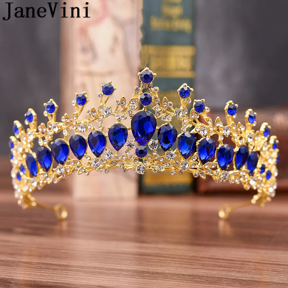 JaneVini блестящая Хрустальная тиара Корона повязка на голову для невесты