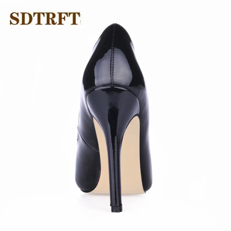 Женские туфли лодочки на шпильке 11 см летние с открытым носком большие размеры 35