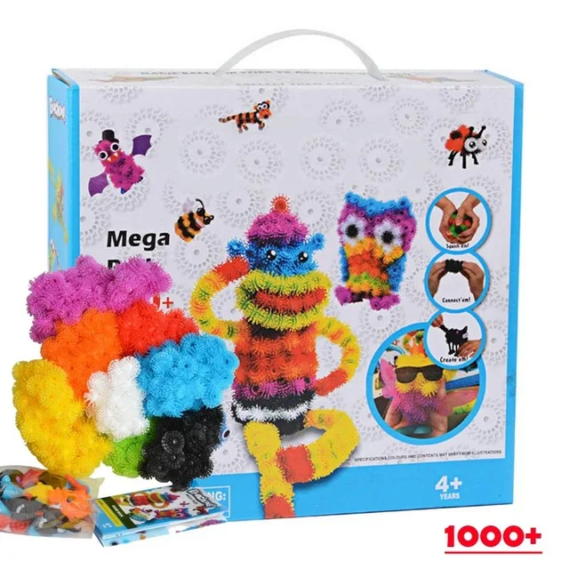 1000pcs with box 200 шт./лот, сборная 3D головоломка, детские развивающие игрушки, сделай сам, шар, сдавленные, различные формы, креативные Пазлы ручной работы, игрушки для детей - Цвет: 1000pcs with box
