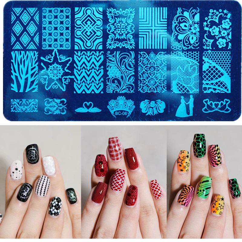 1 шт./компл. 21 дизайн пластины для стемпинга ногтей шаблоны маникюра трафареты