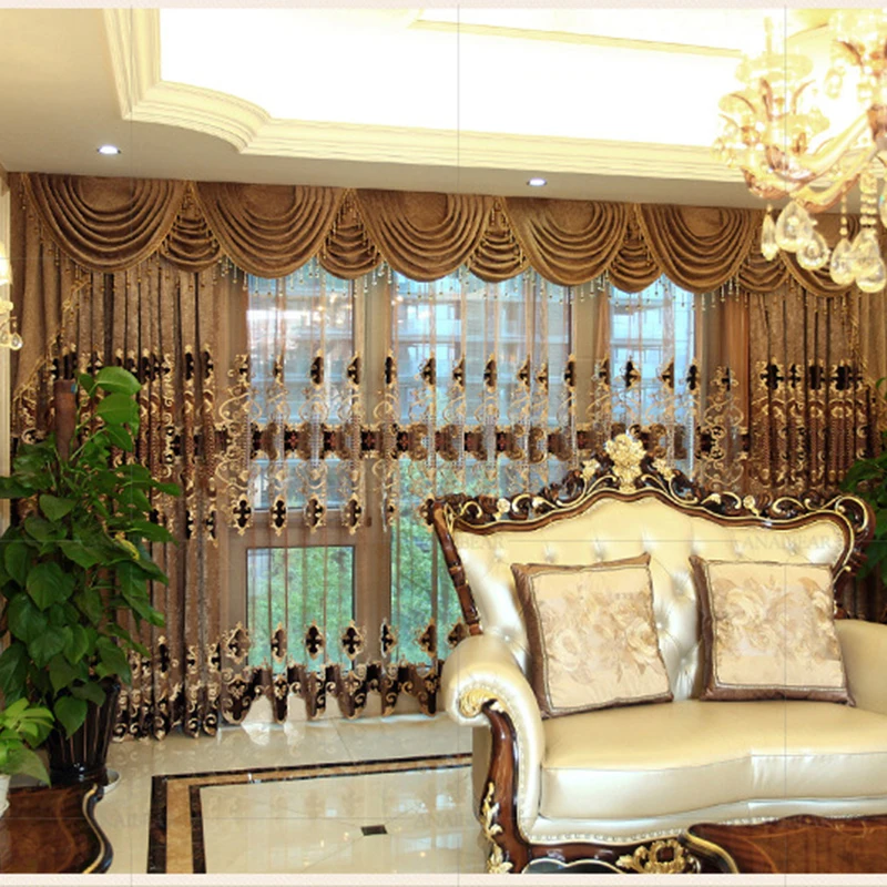 Шторы в Европейском стиле роскошные занавески для гостиной с вышивкой спальни