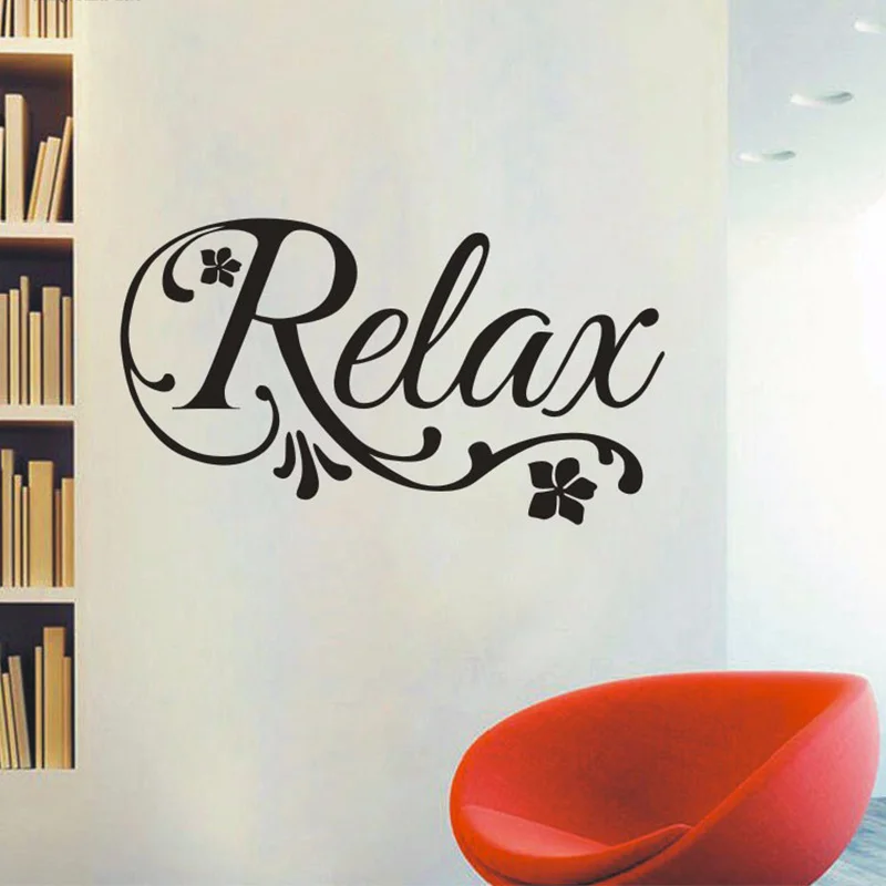 

Relax Swirls Flower Decal Art Vinyl Wall Sticker Home Decor - Beauty Salon Spa,Bedroom,Bathroom Mural Decoration 3 Sizes