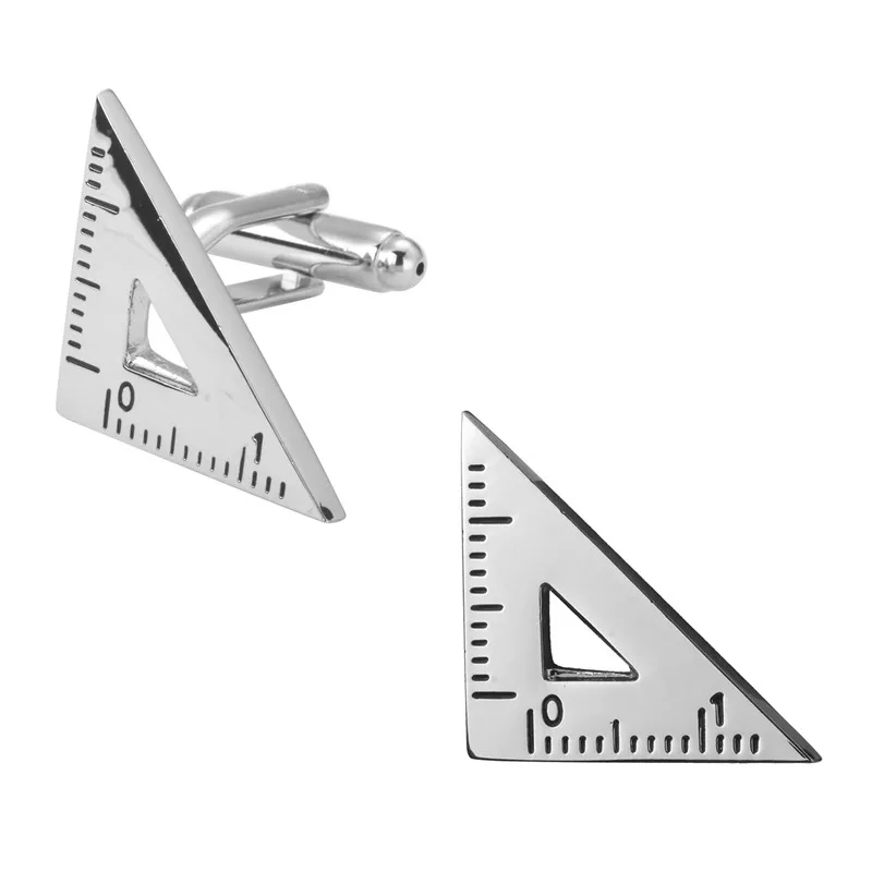 

Высококачественные мужские украшения Запонки Для Манжет рубашки лазерные металлические запонки латунная лазерная гравировка треугольник математика