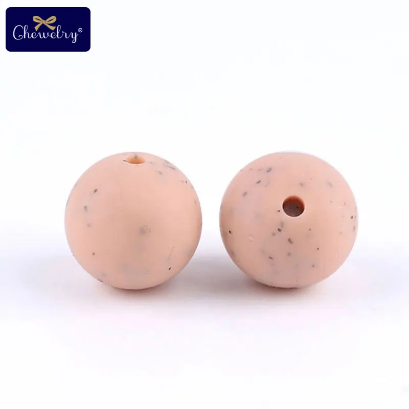 Peachy Beads 30 шт. 12 мм Силиконовые бусы для прорезывания зубов жевательные круглые кунжута Бусины Пищевой класс детский Прорезыватель для ношения на цепочке Perle Силиконовые DIY пустышки цепи игрушки - Цвет: Peachy Beads