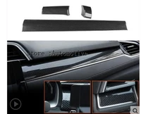 3pcs car styling black carbon fiber center console dashboard cover trim sticker decoration fit for honda civic 2016 2017 2018