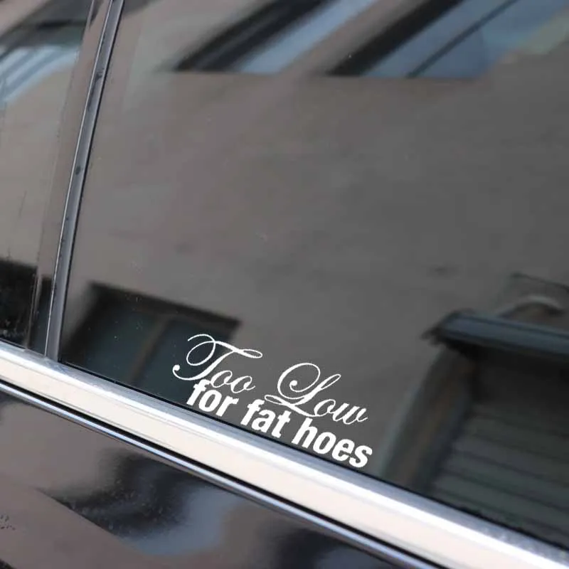 YJZT 13.9X5.3CM Too Low For Fat Hoes JDM Decal Vinyl Car Sticker Truck Window Black/Silver C26-0266 | Автомобили и мотоциклы