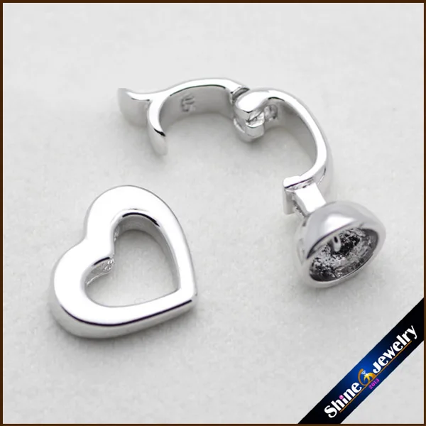 5 шт./лот посеребренные застежки карабины в форме сердца сделай сам для ювелирных
