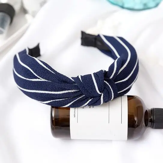 Женская головная повязка модная полосатая для волос аксессуары бантики ободок с