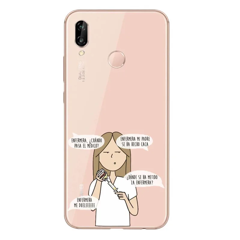 TPU Испания милый мультфильм медицина медсестры доктор дантист ТПУ Мягкий силиконовый чехол для huawei P8L P20L P20LITE P30 mate 8 10 mate 20Por RS - Цвет: TPU