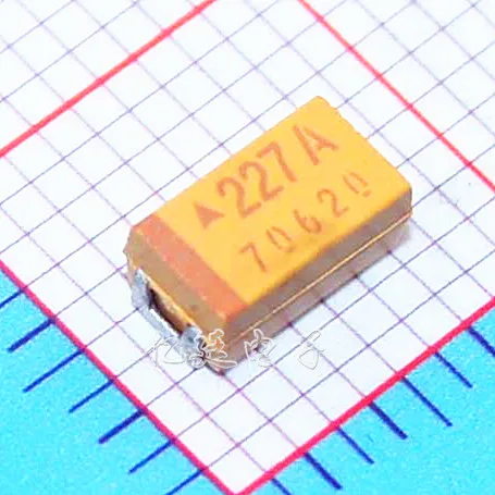 Chip tantalum capacitor 227A 220UF 10V C type 6032 10% bile capacitance yellow polar capacitance
