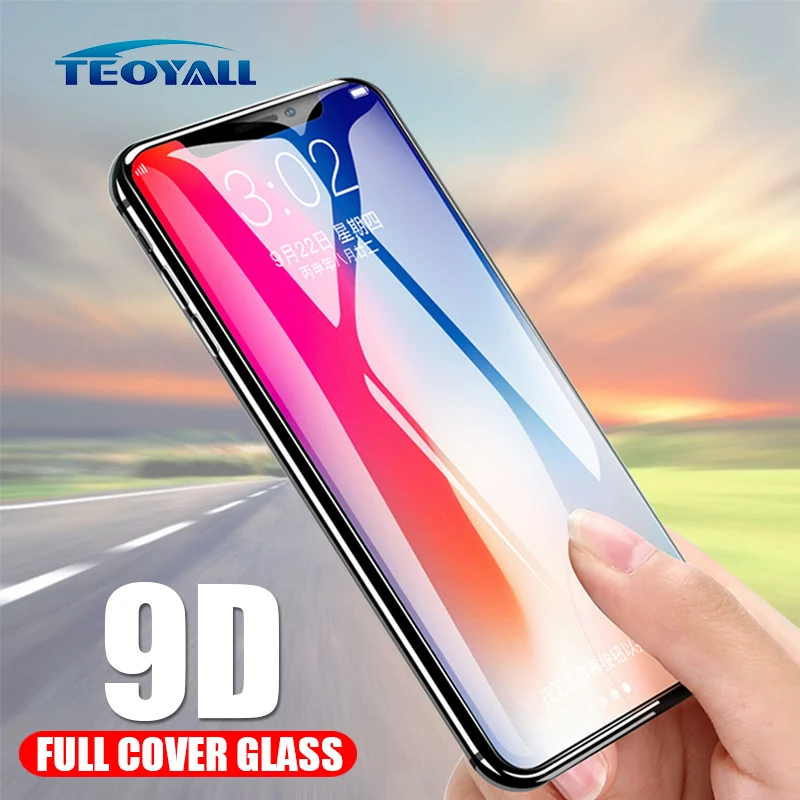 TeoYall 9D закаленное стекло для iPhone XR на 7 Защитное 6 6S Plus P 8 XS Max X защита