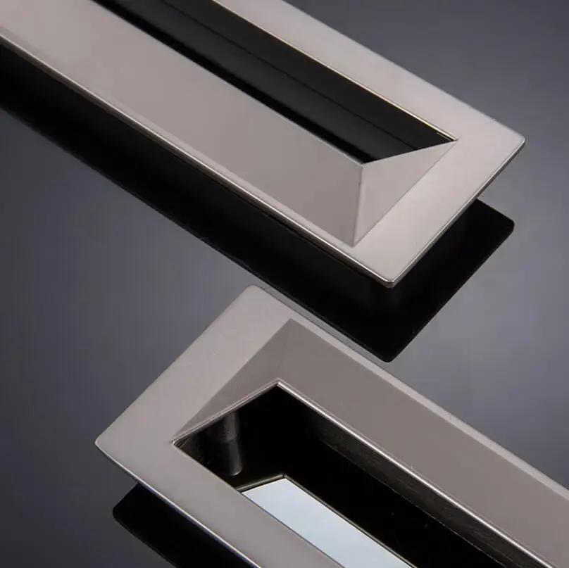 Простая и современная Скрытая ручка для ящика серебристая невидимая Встроенная