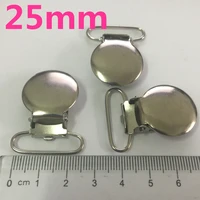 free shipping 50pcslot silver top round shaped suspender clips wholesale suspender clips pacifier clips for 25mm ribbon