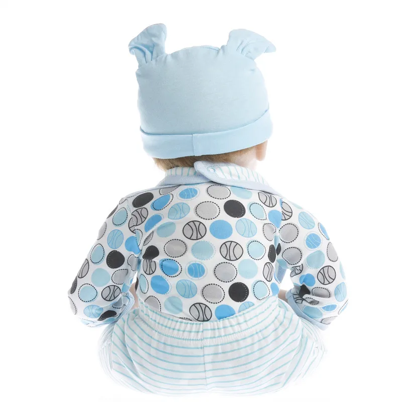 SanyDoll 22 дюйма 55 см силиконовые куклы для новорожденных реалистичный модный синий
