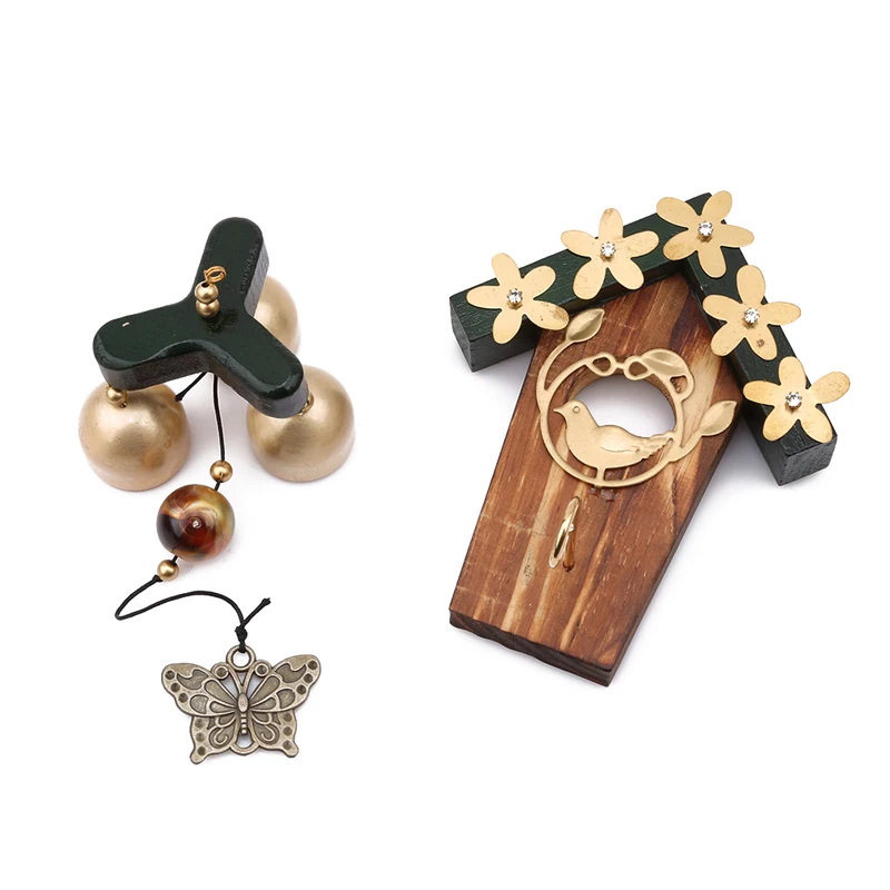 1PC Copper Bird Nest Metal Wind Chimes Antique House Decoration Windchimes Luxury Retro Wall Hanging Gift 785671 | Дом и сад